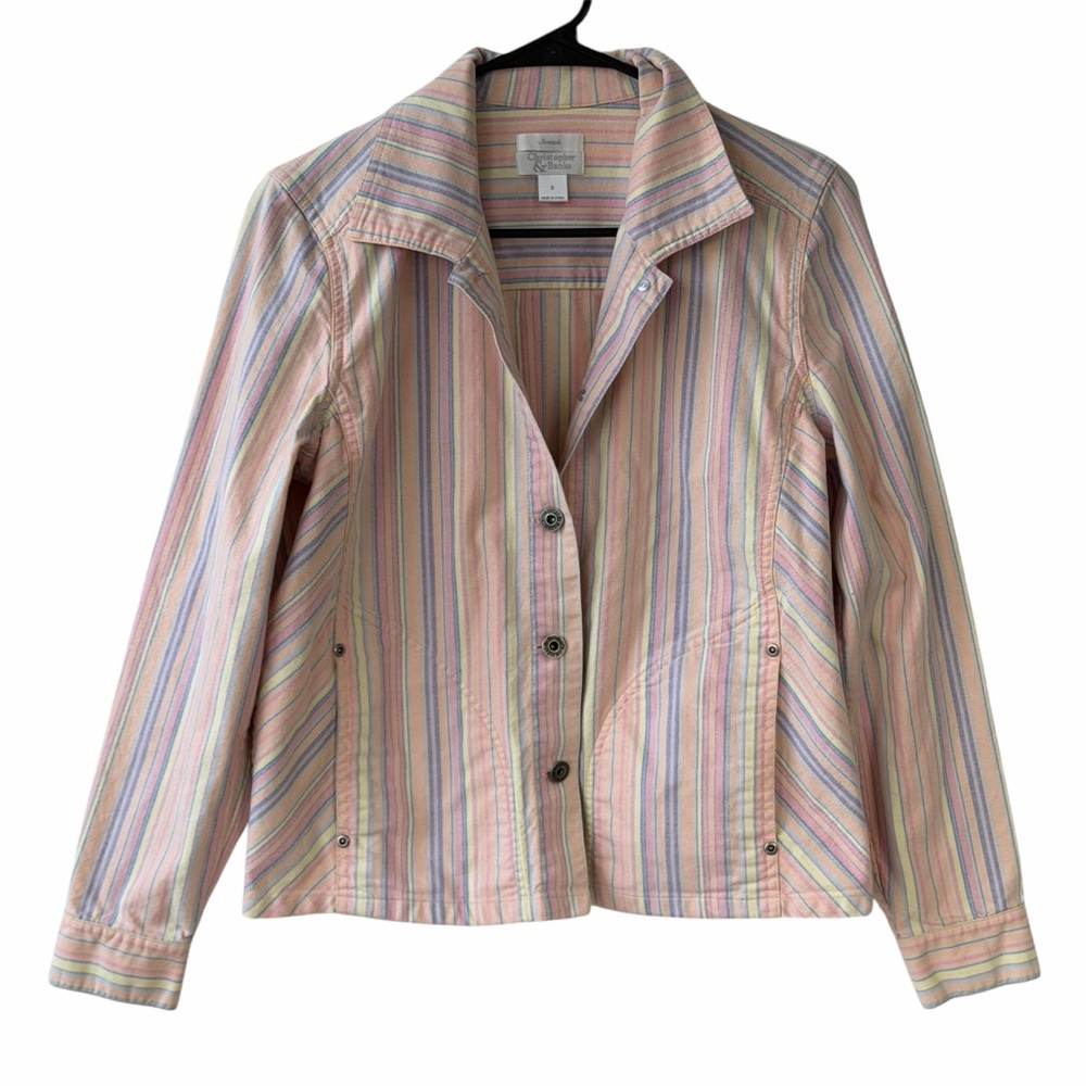 Christopher Banks - Western Style Pastel Striped‎ Women's Jacket Size S